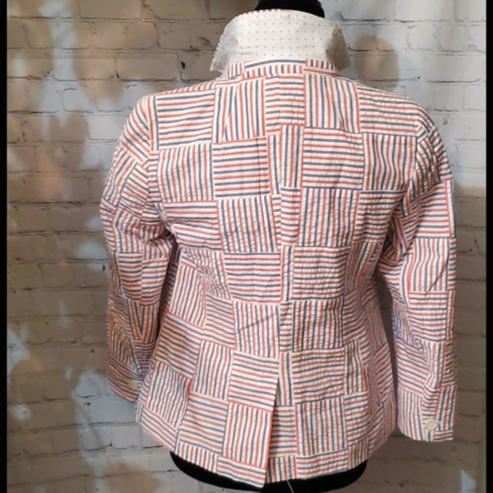 NWT Talbots Seersucker Red, White, Blue Blazer - Picture 3 of 9